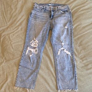 Old Navy - mid rise boyfriend ripped, cutoff jeans